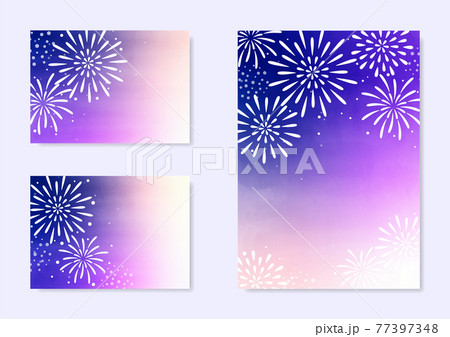 フレーム 花火 メッセージカード 枠のイラスト素材
