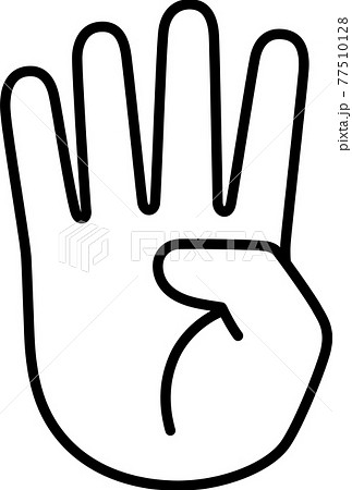 ハンドサイン 中国風の数の表現方法4のイラスト素材