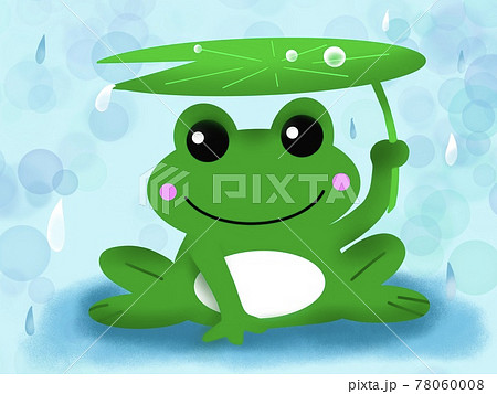 ハスの葉 カエルのイラスト素材