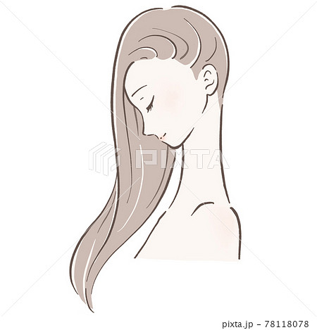 ヘアスタイル 女性 横顔 髪型のイラスト素材 ヘアスタイル 女性 横顔 髪型のイラスト素材