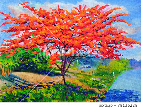 山 畑 田舎 綺麗のイラスト素材