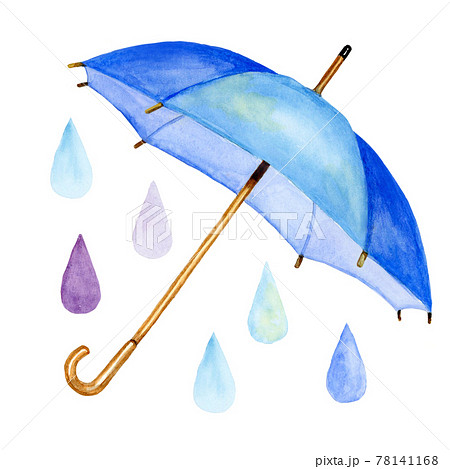 雨 傘 梅雨 手描きのイラスト素材