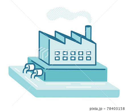 水質汚濁のイラスト素材