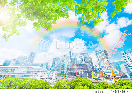 未来都市 近未来都市 高層マンション 近未来のイラスト素材