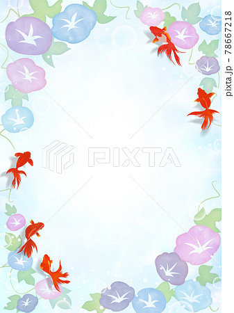 朝顔 花 手書き 夏のイラスト素材