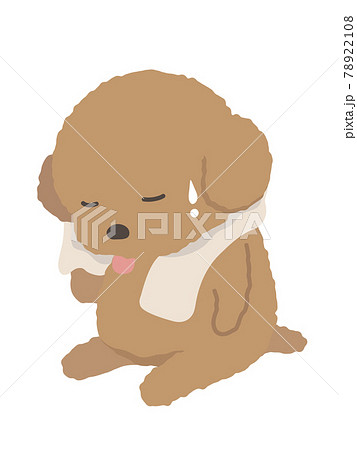 ベクター 夏バテ 犬 汗のイラスト素材