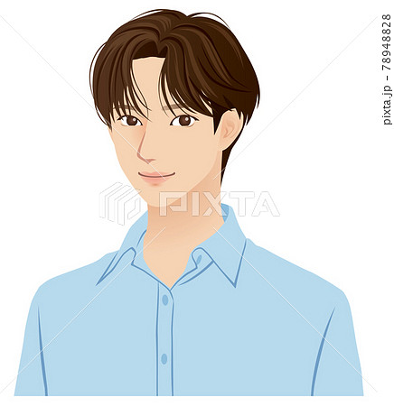 イケメン 男性 笑顔 さわやかのイラスト素材