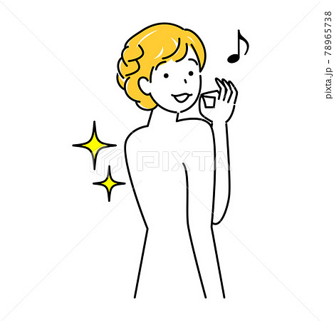 人物 女性 後ろ姿 線画の写真素材