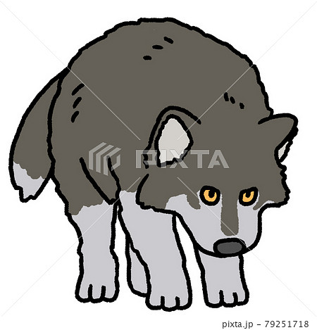 狼 かわいい おおかみのイラスト素材