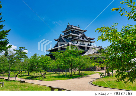 黒い城 日本の城 島根県松江市 松江城の写真素材
