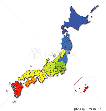 本州 日本地図の写真素材