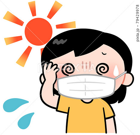 マスク 女の子のイラスト素材