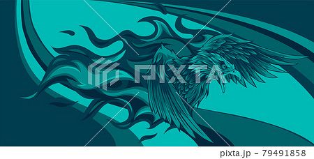 トライバル鳳凰のイラスト素材 トライバル鳳凰のイラスト素材