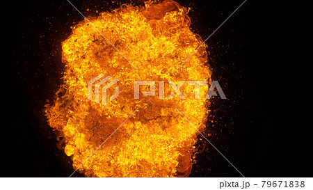 football ball in a colorful explosion of fire energy and movement