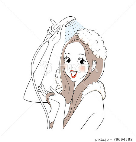 女性 オシャレ きれい ロングヘアのイラスト素材