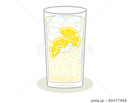 レモン ジュース ソーダ レモンスカッシュのイラスト素材