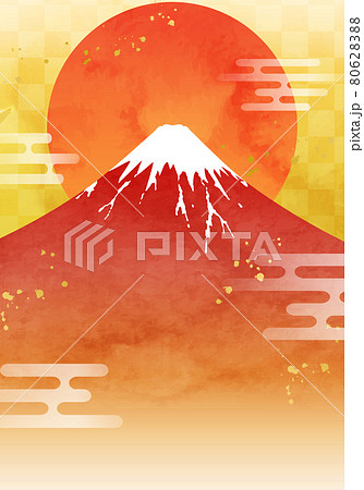 赤富士のイラスト素材