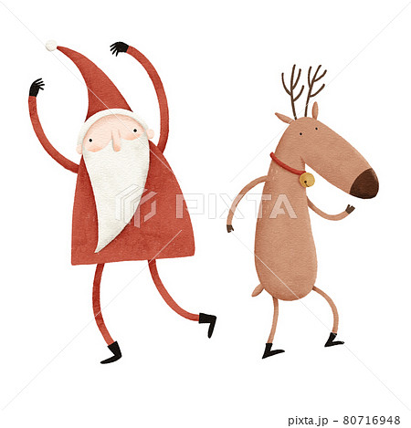 踊るサンタの写真素材