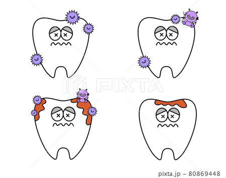歯 キャラクター 可愛い 虫歯のイラスト素材