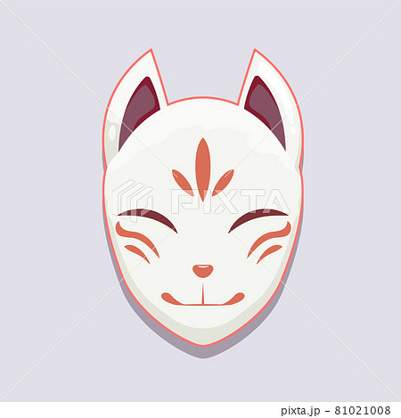 キツネ お面 面 顔のイラスト素材