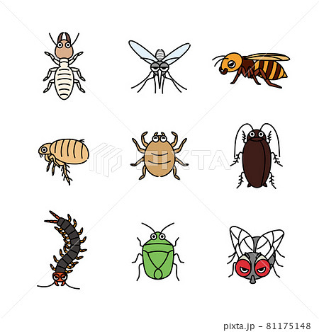 虫 昆虫 イラスト かわいいのイラスト素材