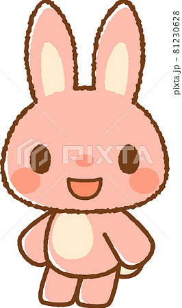 ウサギ ピンク 動物 キャラクターのイラスト素材