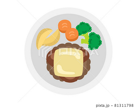 ハンバーグのイラスト素材集 ピクスタ