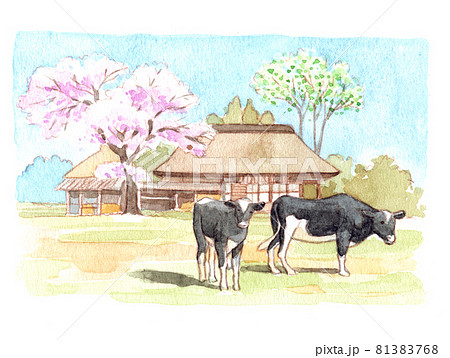 水彩画　牛と人物　風景 S 水彩绘画过程】水彩画牛_哔哩哔哩_bilibili