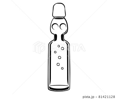 ラムネ瓶 炭酸のイラスト素材