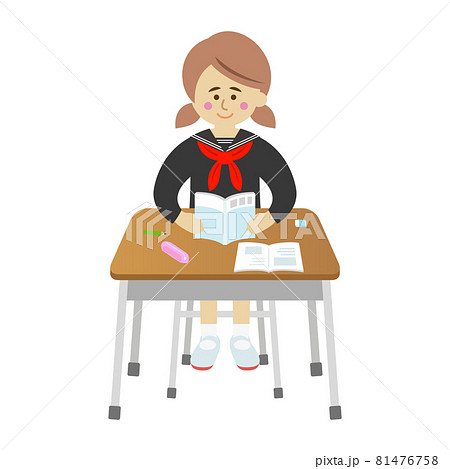 中学生 高校生 勉強 ベクターのイラスト素材