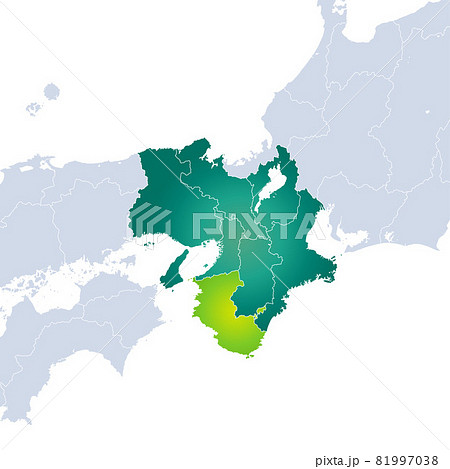 和歌山県地図のイラスト素材