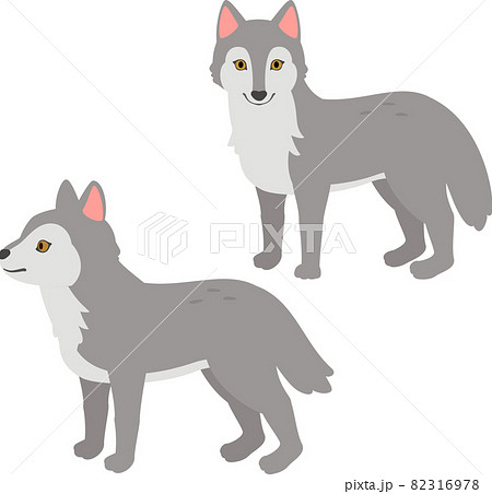 オオカミ 狼 のイラスト素材集 ピクスタ