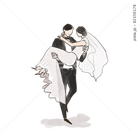 お姫様抱っこの写真素材