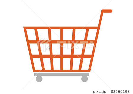 買い物カート ショッピングカート 買い物かご ピクトグラムのイラスト素材