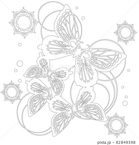 蝶 ちょうちょう 蝶々 切り絵のイラスト素材