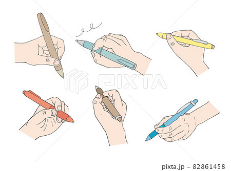 ペンを持つ手のイラスト素材