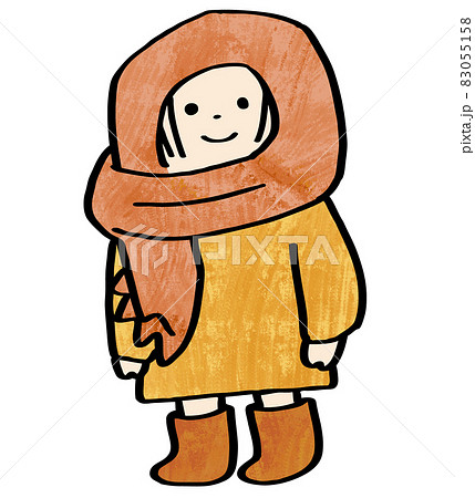冬 冬服 女の子 コートのイラスト素材