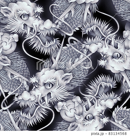 龍 竜 ドラゴン 和風のイラスト素材