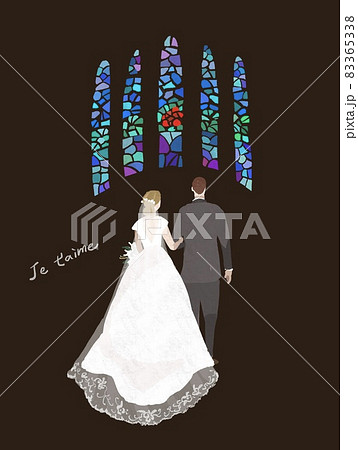 新郎新婦入場のイラスト素材 新郎新婦入場のイラスト素材