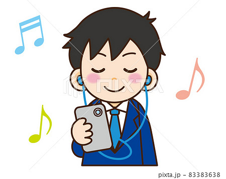 音楽鑑賞のイラスト素材