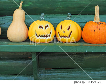 くりぬきかぼちゃの写真素材