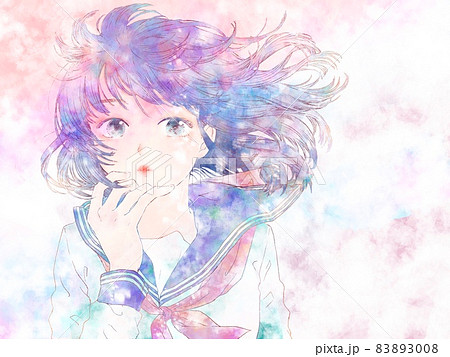 なびく髪のイラスト素材