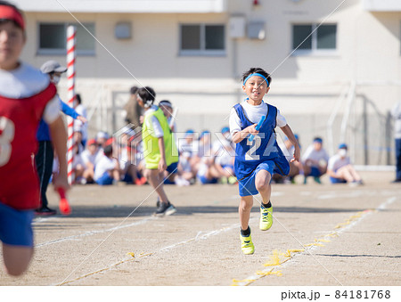 アンカー 運動会の写真素材