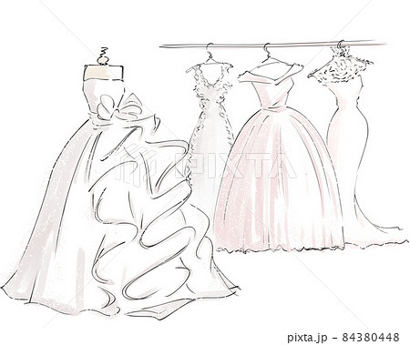 女性 おしゃれ ビューティー ドレスのイラスト素材