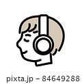 ヘッドホン 音楽 イラスト シンプル J Pop 代 男性 横顔 おしゃれのイラスト素材