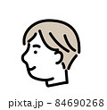 男性 代 おしゃれ 横顔 シンプル アイコンのイラスト素材
