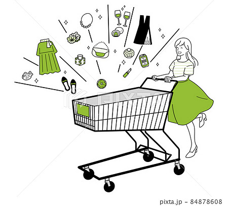カート ショッピングカート のイラスト素材集 ピクスタ
