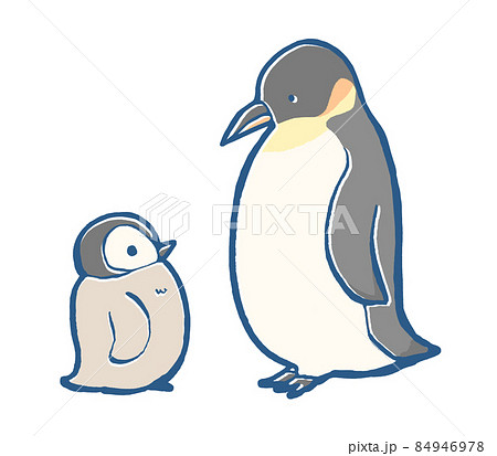 親子ペンギンのイラスト素材