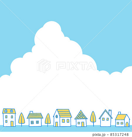 街 ライン 街並み 素材のイラスト素材