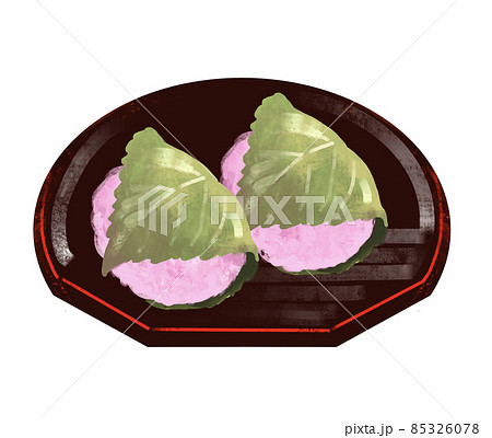 桜餅のイラストのイラスト素材